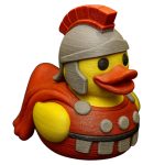 Roman Duck Figurine – Funny Roman Soldier Rubber Duck Decor for Desk, Bathroom, or Collectible Shelf – Unique Gift for Adults & Teens