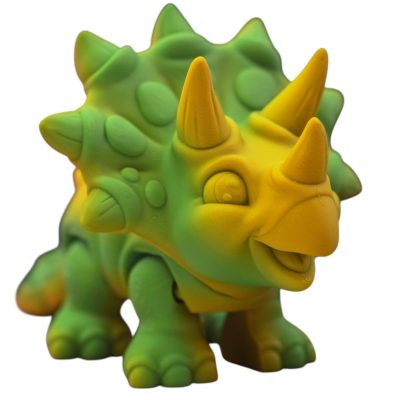 Baby Triceratops Dinosaur Figure – Articulated Collectible Desk Companion for Painting, Display, or Fidgeting – 3D Printed in Canada — 3D Printed Collectible by 3DCentral