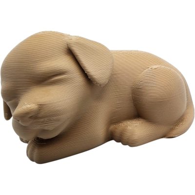 Sleeping Puppy Figurine – Wood-Style 3D Printed Minimalist Dog Sculpture for Pet Memorial, Shelf, or Desk Décor – 3D Printed in Canada — 3D Printed Collectible by 3DCentral