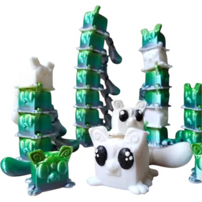 Sugar Cube Glider Figurines – Stackable Articulated Flexi Pets with Whimsical Design & Playful Wiggle Motion – 3D Printed in Canada — 3D Printed Collectible by 3DCentral