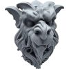 Gothic Gargoyle Wall Sculpture – Fierce Medieval Stone Guardian Face for Home or Garden Décor – Indoor/Outdoor Gothic Wall Art Accent – 3D Printed in Canada — 3D Printed Collectible by 3DCentral