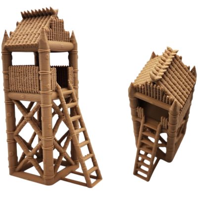 Medieval Palisade Lookout Tower – 3D Printed Miniature for Tabletop RPG, Dioramas & Display – Bamboo-Style Fort Watch Post – 3D Printed in Canada — 3D Printed Collectible by 3DCentral