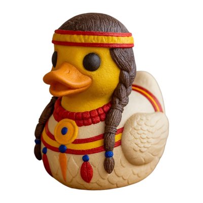 Braided Tribal Duck Figurine – Collectible Cultural Costume Duck for Shelf Decor, Gifting & Desk Display – 3D Printed in Canada — 3D Printed Collectible by 3DCentral