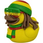 Rasta Duck Figurine with Dreadlocks, Shades & Reggae Hat – Vibrant 3D Printed Decor for Shelf, Desk or Gift Display