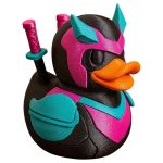 Cyber Samurai Duck Figurine – Ninja Rubber Duck Style Desktop, Colorful Decor for Desk, Shelf, or Gift Display