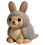 Chunky Armadillo Bunny Collectible Figurine - Unique Desk Decor for Adults