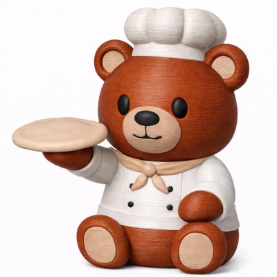 Pizza Chef Teddy Bear Collectible — 3D Printed Bears by 3DCentral