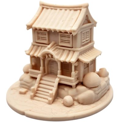 Japanese-Style House Miniature – Traditional Pagoda Cottage Model for Dioramas, TTRPG Terrain or Zen Displays – 3D Printed in Canada — 3D Printed Collectible by 3DCentral