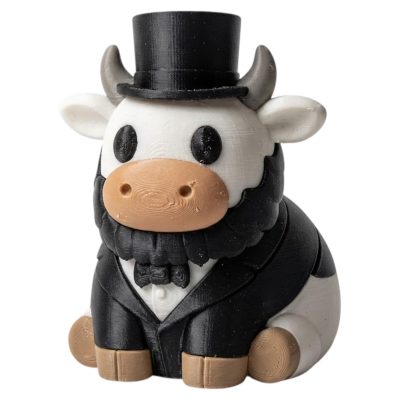 Abraham Lincoln Cow Collectible Figurine - Unique Desk Decor for Adults