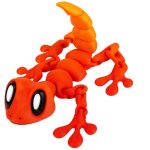 Articulated Magnetic Blob Gecko Collectible – Flexible Lizard Desk Toy & Fridge Magnet Décor – Anxiety Relief Sensory Gift for Teens & Adults – 3D Printed in Canada (Maple Leaf)