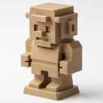 Wood Carved 8-Bit Figurine – Wood Carved Style Retro Gaming Decor Statue for Desk, Shelf, or Display – Collector Gift for Gamers & Nerd Culture Fans