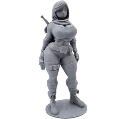 Female Rogue Figurine with Hood and Sword – Stealth Assassin-Style Collectible Sculpture for Display & Shelf Decor – 3D Printed in Canada — 3D Printed Collectible by 3DCentral