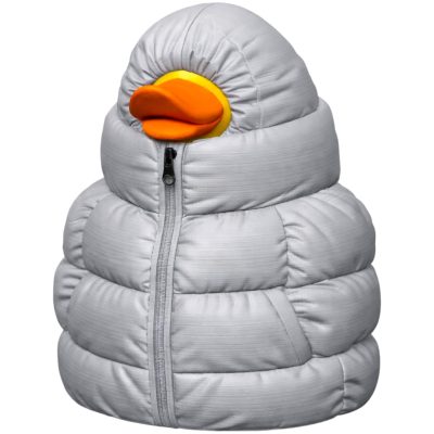 Puffer Jacket Duck Figurine – Funny Winter Duck Statue for Desk, Shelf or Collectible Display – Quirky Gift for Teens & Adults – Cozy Padded Aesthetic
