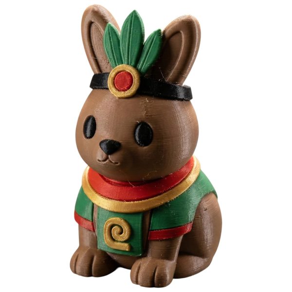 Aztec Priest Bunny Cultural Figurine