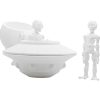 3D Printed Alien Figurine with UFO Spaceship – Articulated DIY Paintable Sci-Fi Display Model for Desk, Diorama, or Collection – 3D Printed in Canada — 3D Printed Collectible by 3DCentral