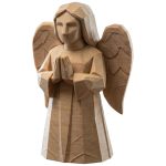 Wood Carved Angel Figurine in Prayer Pose – Wood Carved Style Rustic Minimalist Decorative Religious Sculpture – Collectible Angel Statue for Shelf or Mantel – 3D Printed in Canada