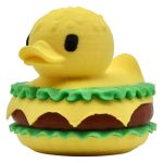 Hamburger Duck Collectible – Funny Burger Rubber Duck for Jeep Ducks, Desk Décor, Gag Gifts, Ducking Ducks Lovers