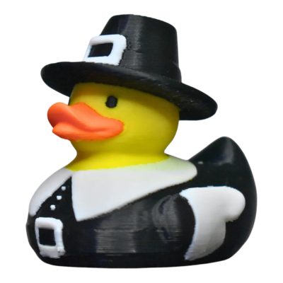 Pilgrim Duck Figurine - Rubber Duck for Thanksgiving Décor - Collectible Decoration - Holiday Desk & Dashboard Duck - Cruise Ship Hiding Duck - Ducking Gift – 3D Printed in Canada — 3D Printed Collectible by 3DCentral