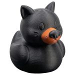 Wombat Duck Figurine – Cute Black Animal Duck Collectible for Desk, Shelf or Gift Display – Quirky 3D Printed Decor for Adults & Teens