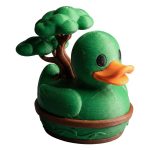 Bonsai Duck Figurine – Cute Zen Garden Decor Duck with Bonsai Tree in Pot – Calming Green Duck Statue for Desk, Shelf, or Meditation Space