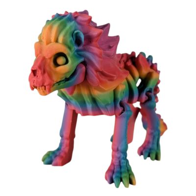 Skeleton Lion Figurine – Articulated Desk Fidget – Prehistoric Collectible & Stress Relief – 3D Printed in Canada — 3D Printed Collectible by 3DCentral
