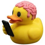 Brain Rotting Duck Figurine – Funny Zombie Rubber Duck Collectible for Desk, Shelf or Bathroom Décor – Hilarious Brain-Inspired Gift for Teens & Adults – 3D Printed in Canada