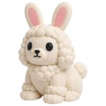 Poodle Bunny Collectible Figurine - Unique Desk Decor for Adults