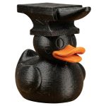 Anvil Duck Figurine – Funny Collectible Rubber Duck Sculpture with Blacksmith Hammer Hat – Nerdy Desk Decor for Teens & Adults