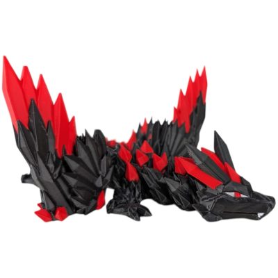 Articulated CrystalWing Dragon Figurine – Ruby Inferno – Desk Fidget for Teens & Adults – Stress Relief & Collectible – 3D Printed in Canada — 3D Printed Collectible by 3DCentral