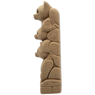 3 Bear Totem Pole Figurine – Wood-Style Vertical Totem Sculpture with Tribal-Inspired Bear Faces – 3D Printed in Canada — 3D Printed Collectible by 3DCentral