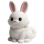 Turkish Angora Cat Bunny Collectible Figurine - Unique Desk Decor for Adults