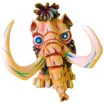 Twisty Mammoth Figurine – Prehistoric Monster Collectible with Neon Detail for Shelf Display or Desk Decor – 3D Printed in Canada