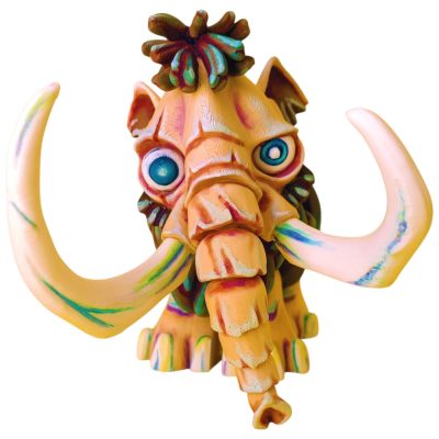 Twisty Mammoth Figurine – Prehistoric Monster Collectible with Neon Detail for Shelf Display or Desk Decor – 3D Printed in Canada — 3D Printed Collectible by 3DCentral