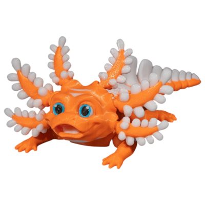 Articulated Dandy Candy Axolotl Figurine – Desk Fidget for Teens & Adults – Stress Relief & Collectible – 3D Printed in Canada — 3D Printed Collectible by 3DCentral