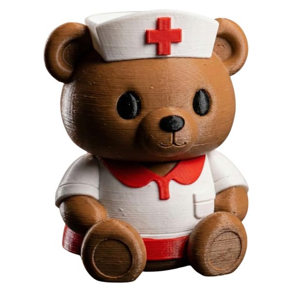 Nurse Teddy Bear Medical Figurine - 3D printed collectible
