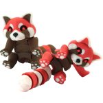 Articulated Red Panda Collectible Figurines (Pack of 2) – Cute Decorative Display Toy for Teens & Adults – Flexible Desk Pet Collectible