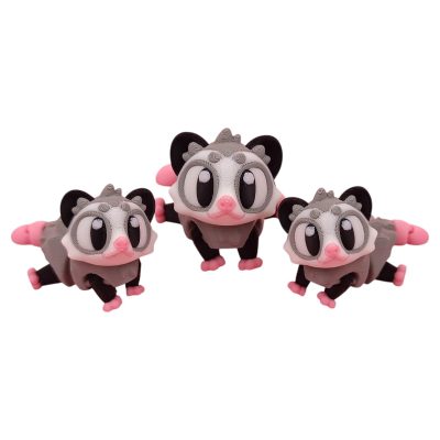 5-Pack Mini Baby Opossum Figurines – Articulated Desk Pet Critters, Collectible Pocket Marsupials, Fidget Toys for Teens & Adults – 2 Inch Poseable Figures – 3D Printed in Canada — 3D Printed Collectible by 3DCentral