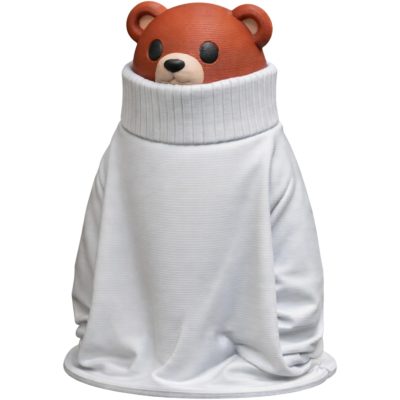 Cute Sweater Teddy Bear Cub Figurine – Cozy Kawaii Desk Companion, Collectible Bear Décor for Teens & Adults – 3D Printed in Canada