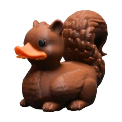Squirrel Duck Figurine - Funny Woodland Animal Collectible for Duck Duck Jeep & Cruise Ship Hiding - Unique Rubber Duck Alternative - Cute Desk Decor – 3D Printed in Canada — 3D Printed Collectible by 3DCentral