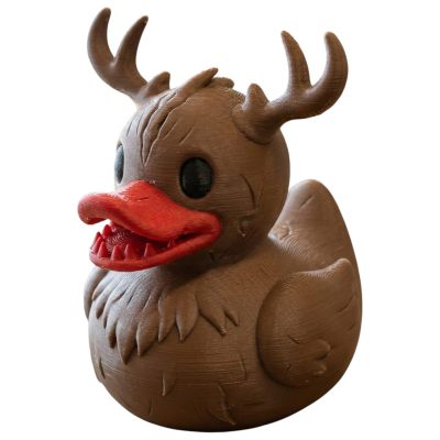 Wendigo Duck Figurine – Horror-Inspired Creepy Cryptid Collectible with Antlers & Fanged Beak – Fantasy Display Decor for Shelf or Desk