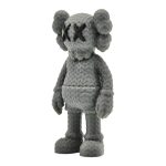 Knitted X-Eyes Companion Figurine – Textured Plush-Style Art Toy for Shelf or Desk Display