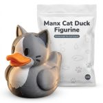 Manx Cat Duck Figurine – Cute Hybrid Cat-Duck Collectible for Desk or Shelf Display – Unique 3D Printed Animal Sculpture for Home or Office Décor – 3D Printed in Canada