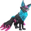 Neon Eclipse Nine-Tailed Kitsune Figurine – Articulated Celestial Fox Spirit with Magenta Swirls & Cyan Glow Accents – Cosmic Fantasy Display Piece – 3D Printed in Canada — 3D Printed Collectible by 3DCentral