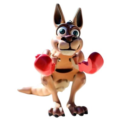 Articulated Boxing Kangaroo Figurine – Desk Fidget for Teens & Adults (15+) – Stress Relief & Collectible, 3D Printed in Canada — 3D Printed Collectible by 3DCentral