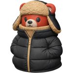 Winter Jacket Bear Figurine with Trapper Hat – Cozy Puffer Style Collectible Decor for Desk or Shelf – Cute 3D Printed Animal Gift for Teens & Adults