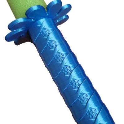 Samurai Lotus Pool Noodle Sword Handle – Floral Katana-Style Foam Blade Hilt for Cosplay, LARP & Martial Arts Roleplay – 3D Printed in Canada — 3D Printed Collectible by 3DCentral