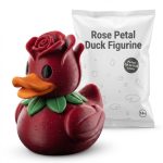 Rose Petal Duck Figurine – Cute Rose-Themed Collectible Duck for Desk, Shelf or Gift Display