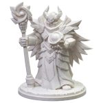 Demon Air Wizard Figurine – 36mm Fantasy Collectible Miniature for Painting, Display & RPG Scenery – Winged Infernal Mage Robot Figure