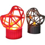 Wire Heart Candle Holder – Modern Geometric Votive Shell for LED Tealights (LED Not Included)