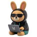 Hackerman Bunny Collectible Figurine - Unique Desk Decor for Adults